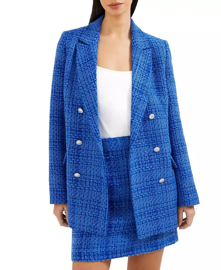French Connection Women's Azzura Long-Sleeve Tweed Double-Breasted Blazer 4