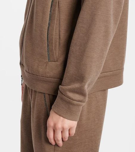 Brunello Cucinelli Cotton and silk zip-up hoodie 5