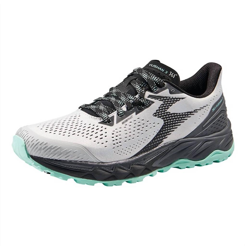 361 Degrees Women's Yushan 3 Trail Running Shoes - Medium Width In Oyster Mushroom/black