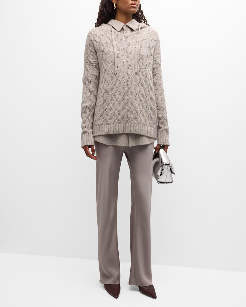 TSE Cashmere Cashmere Cable-Knit Hoodie