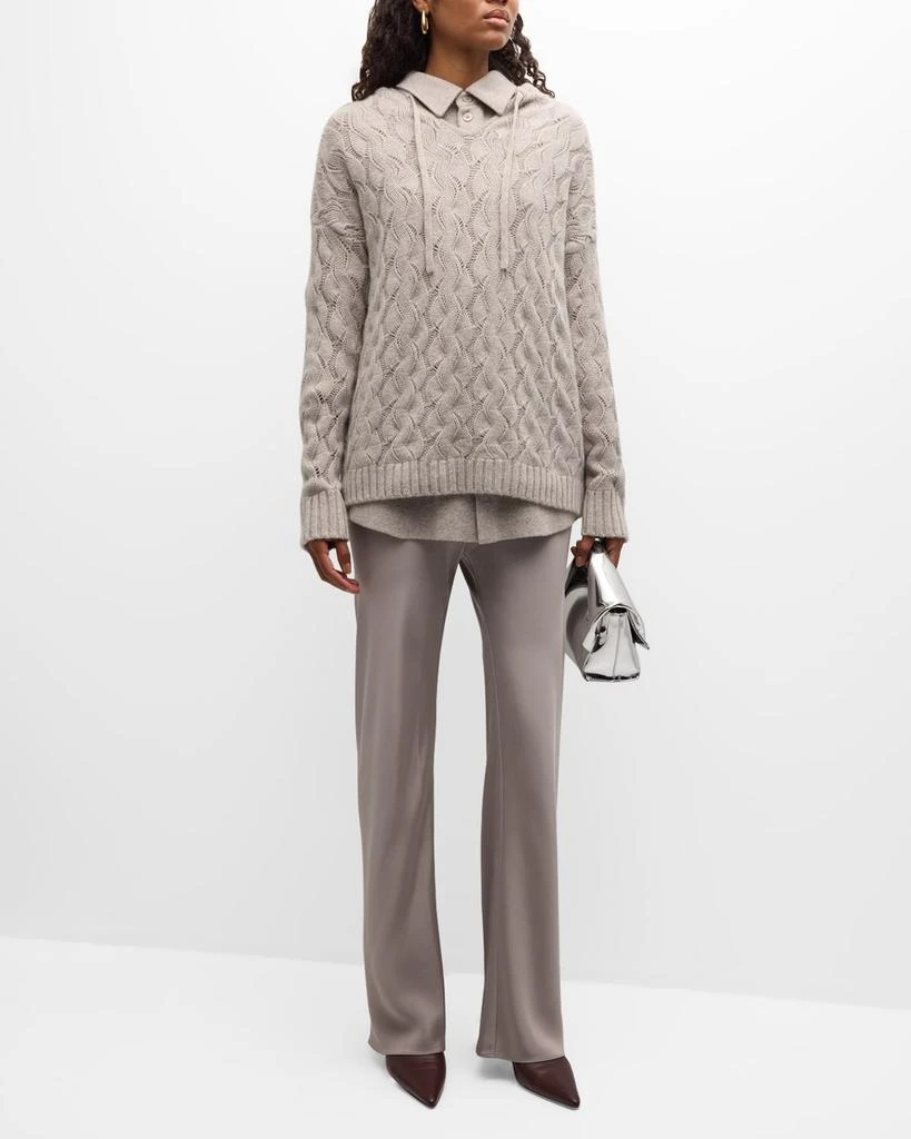 TSE Cashmere Cashmere Cable-Knit Hoodie 2