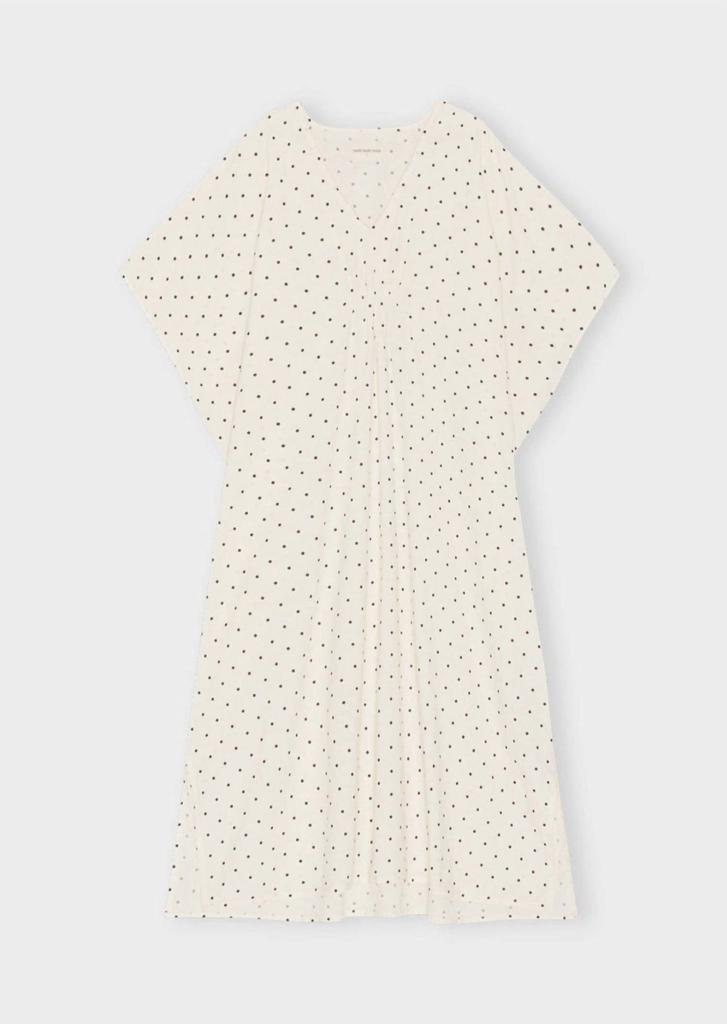Moshi Moshi Mind Black Dotted Kaftan In White