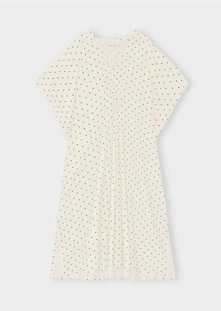 Moshi Moshi Mind Black Dotted Kaftan In White 1