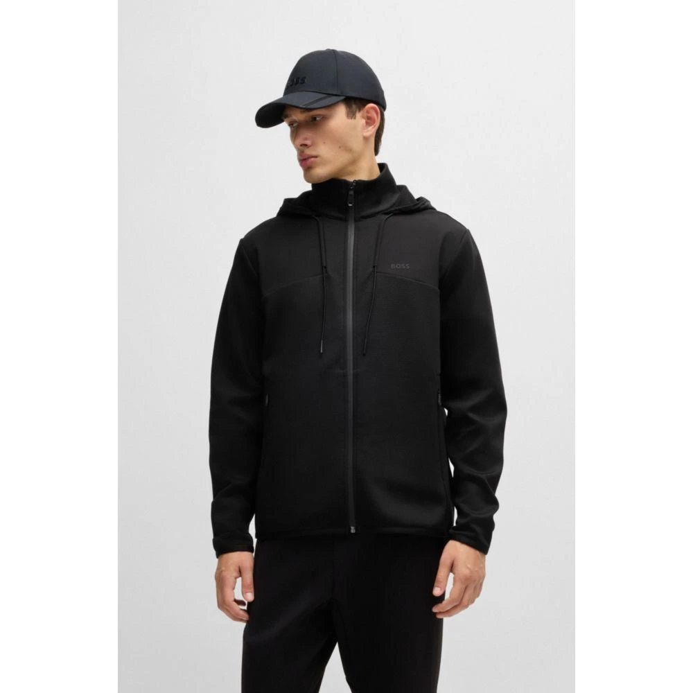 Hugo Boss Bonded-fleece zip-up hoodie with logo detail 3