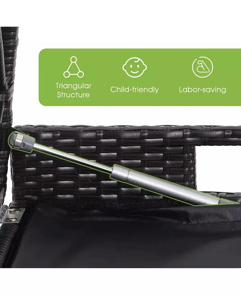 GOUUN 34 Gallon Patio Storage Bench with Seat Cushion and Zippered Liner 7