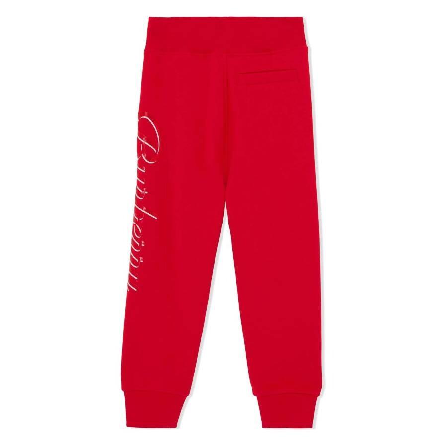 Burberry Kids Bright Red Script Logo-Print Track Trousers
