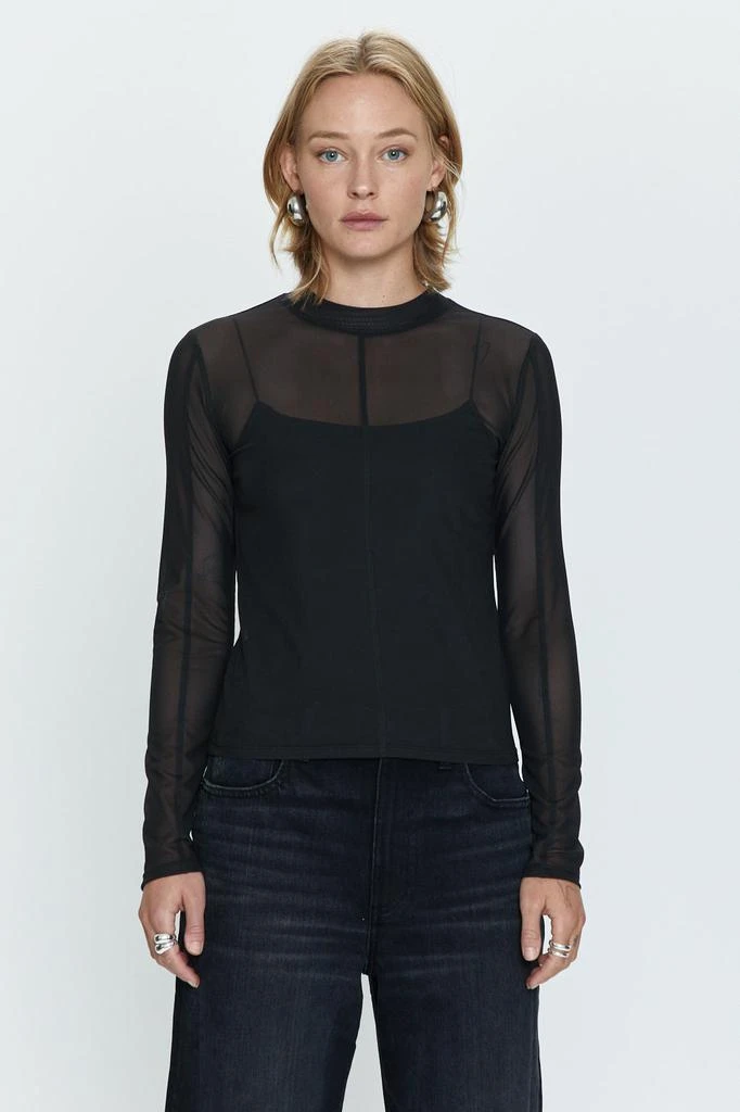 Pistola Denim Gwen Long Sleeve Mesh Top - Noir 2