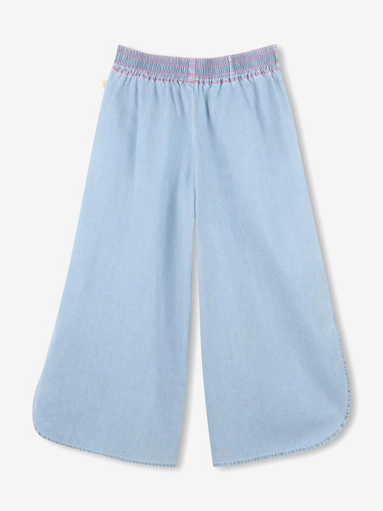 Billieblush Billieblush Girls Embroidered Denim Trousers in Blue 2