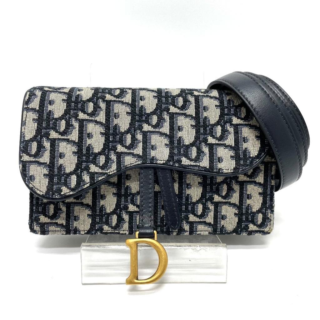 Dior Leather Canvas Fanny Pack Sling Bag (Pre-Owned)