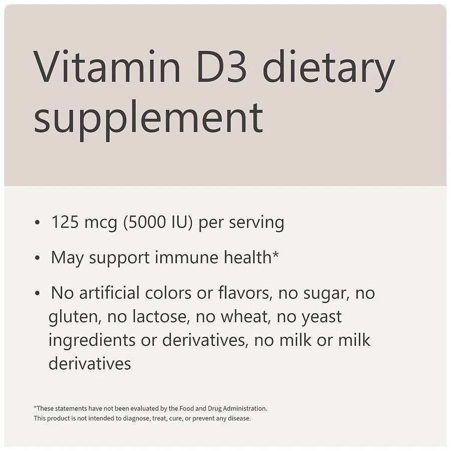 Walgreens Vitamin D3 125 mcg (5000 IU) Softgels (200 days) 6