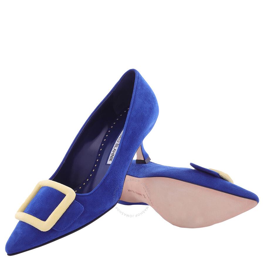 Manolo Blahnik Maysale Pointed-Toe Suede Pumps