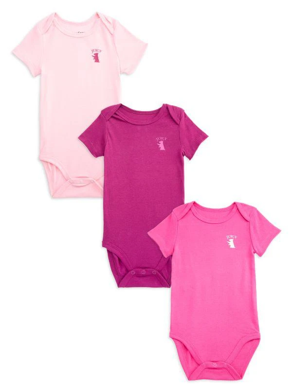 Juicy Couture Baby Girl's 3-Pack Logo Bodysuit 1