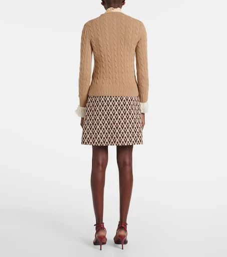 Valentino Ruffled cable-knit virgin wool sweater 3