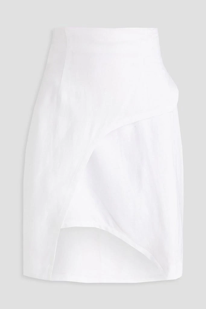 IRO Lodi asymmetric TENCEL™ and linen-blend crepe wrap skirt 1