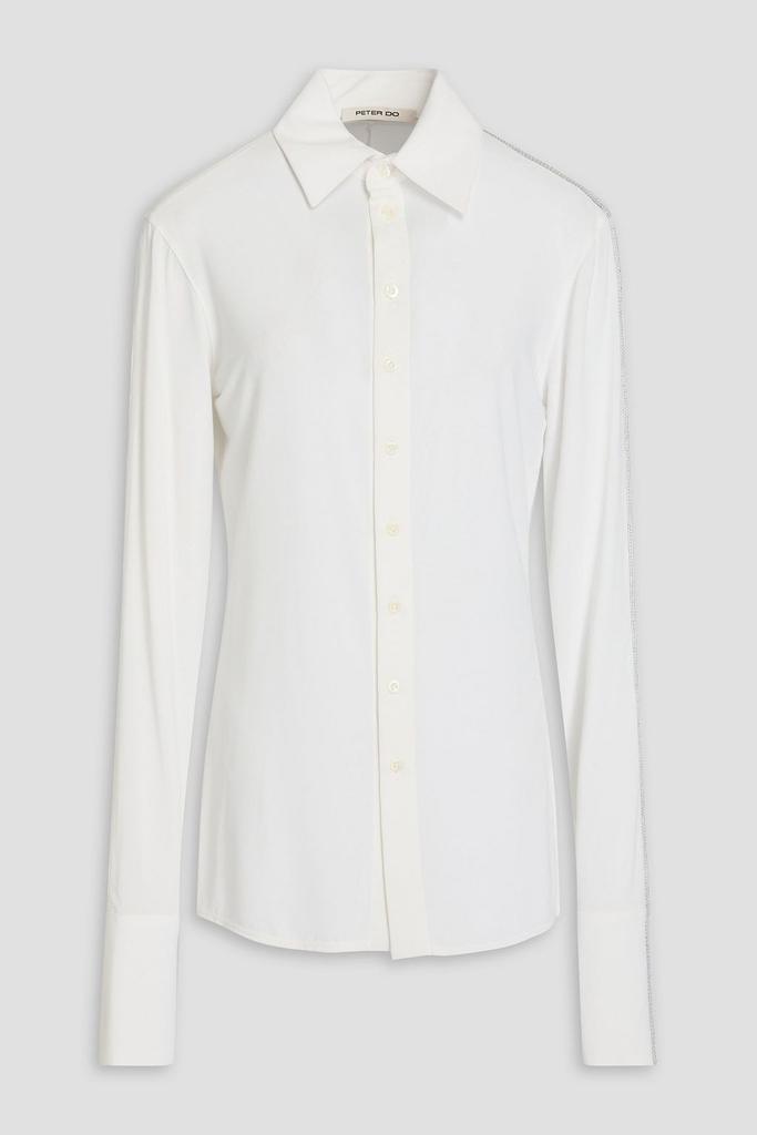 Peter Do Embroidered stretch-jersey shirt