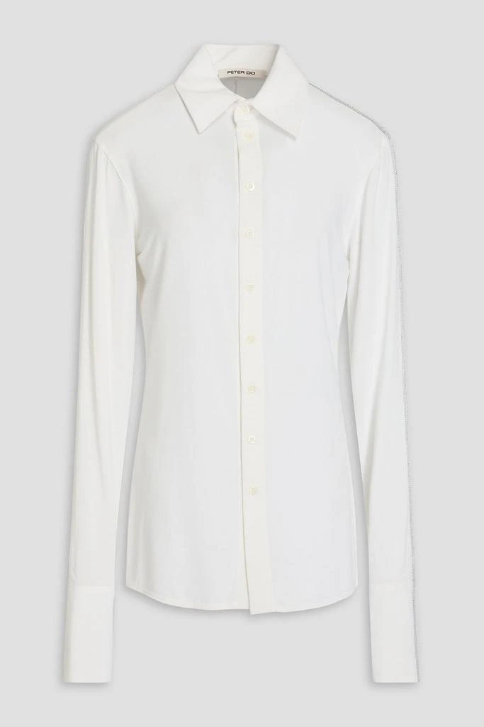 PETER DO Embroidered stretch-jersey shirt 1