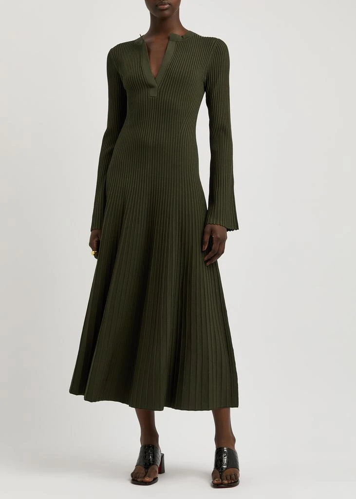 strapless open back dress Midi Ground Ribbed Tank Dress main image 1
