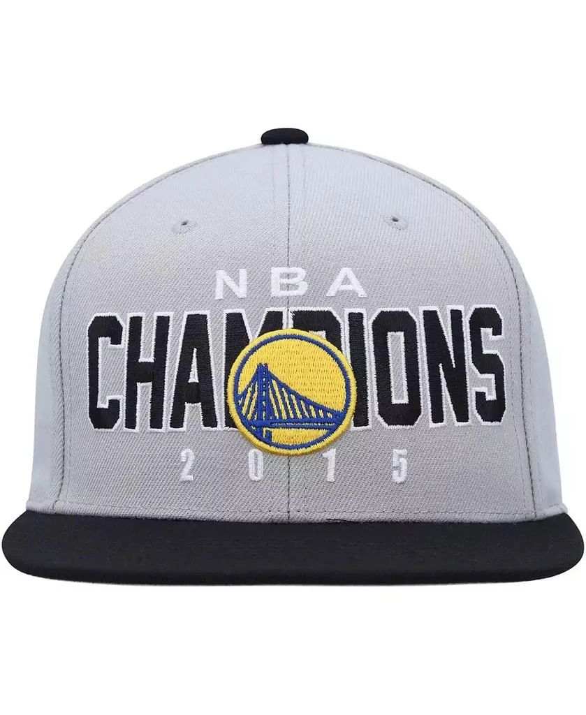 Mitchell & Ness Men's Gray, Black Golden State Warriors Hardwood Classics 2015 NBA Champions Snapback Hat 3