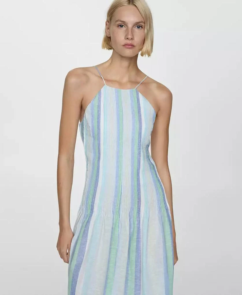 Mango Women's Striped Linen Dress 7