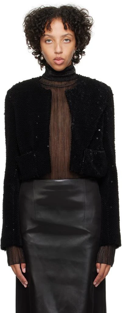Recto Black Sequin Blazer 1