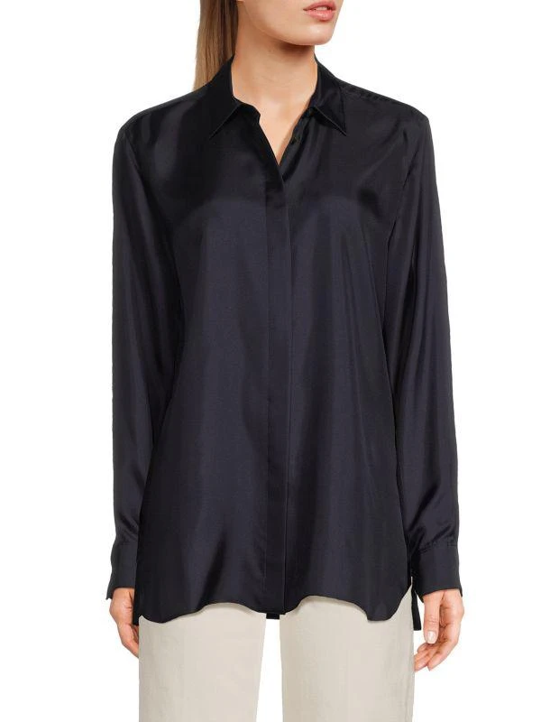 Theory Silk Button-Front Shirt 1