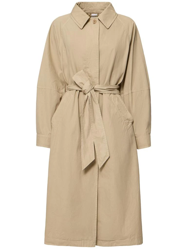 ASPESI Cotton Canvas Belted Long Coat 1