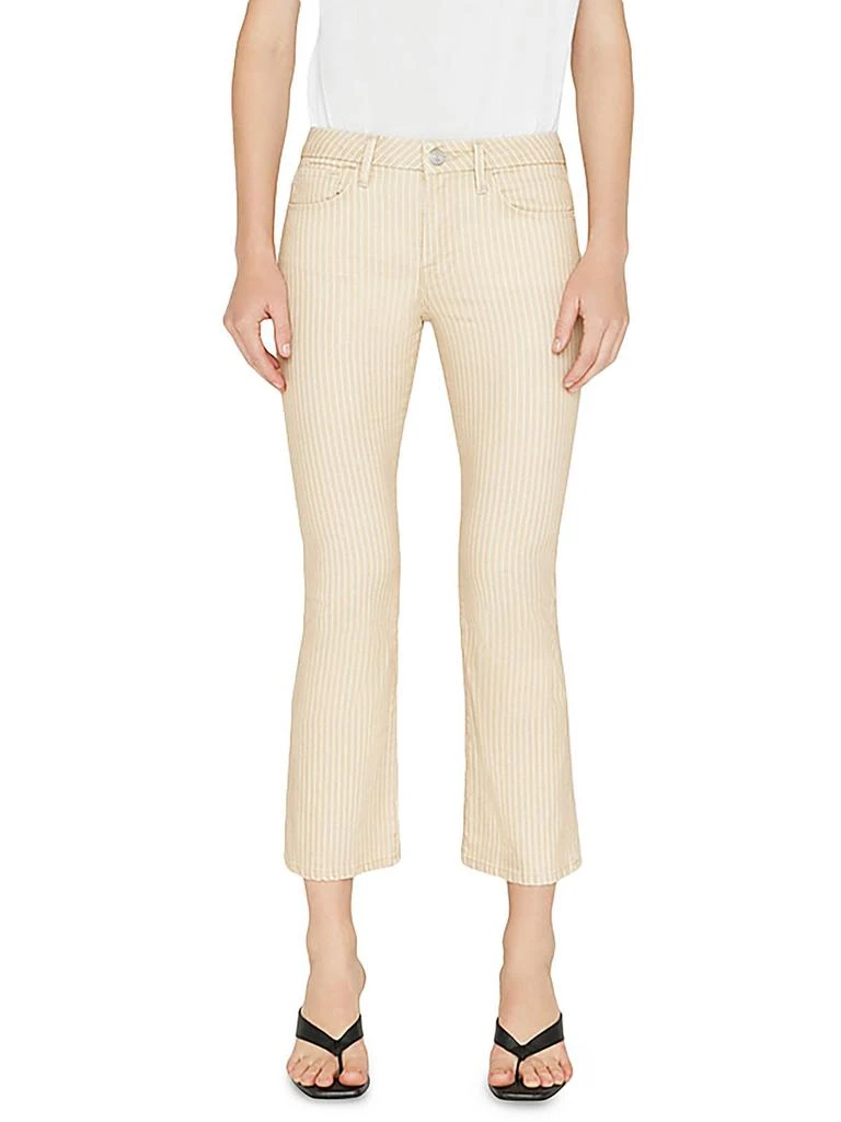 FRAME Womens Striped Denim Bootcut Pants 1