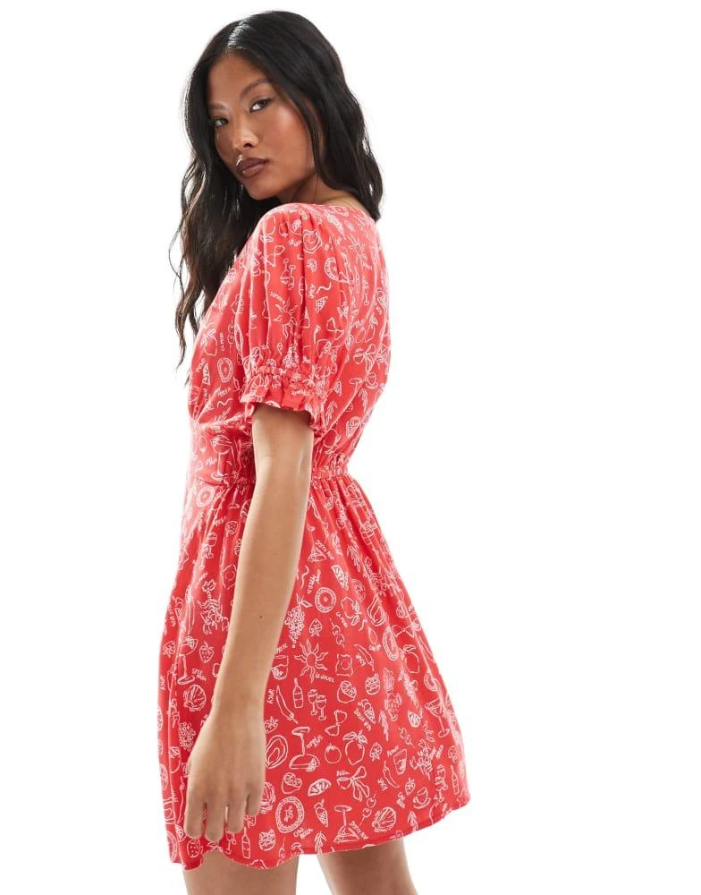 Shop Miss Selfridge Petite spun mini tea dress in red holiday print on Sale  at BeyondStyle  Get 35% Off Miss Selfridge Petite spun mini tea dress in  red holiday print with