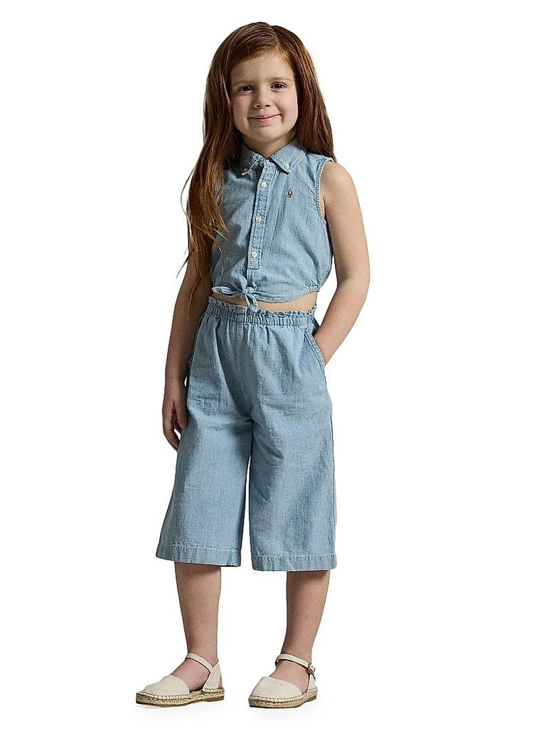 Ralph Lauren Little Girl's & Girl's 2-Piece Chambray Shirt & Pants Set 3
