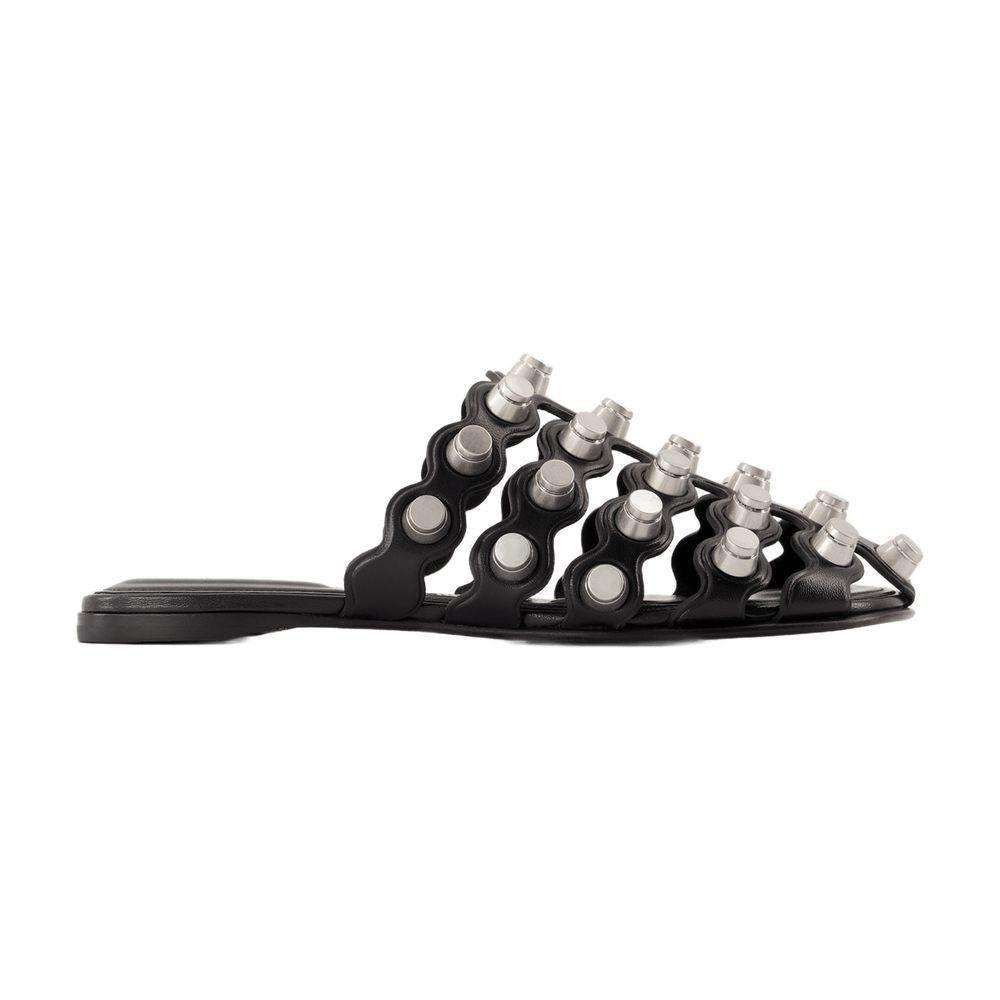 サンダル・ミュール Alexander Wang Black Leather Rexa Slippers Alexander Wang Rexa Cage Slide in Leather - Slippers