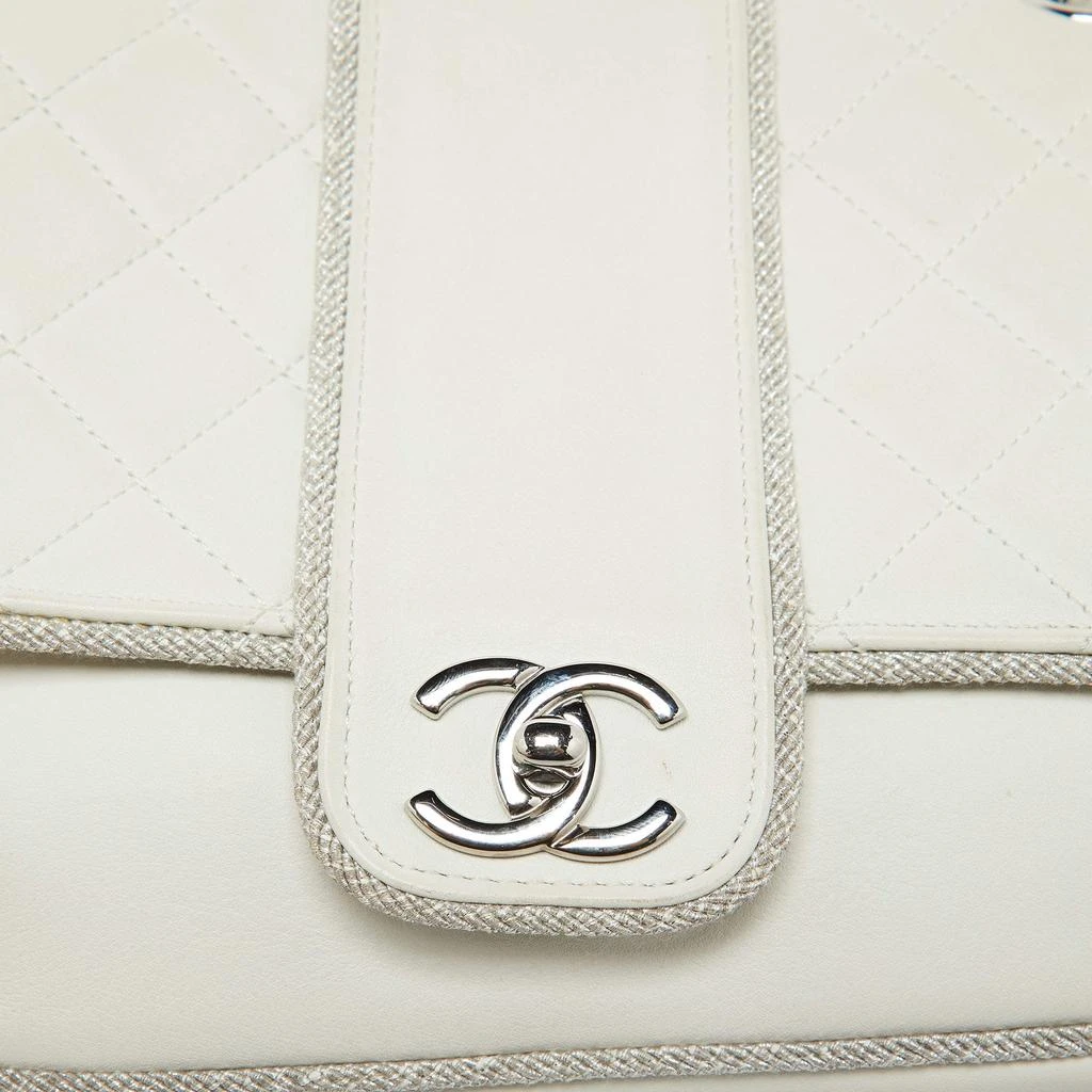 Chanel Chanel White Quilted Leather Elementary Chic Flap Bag 5