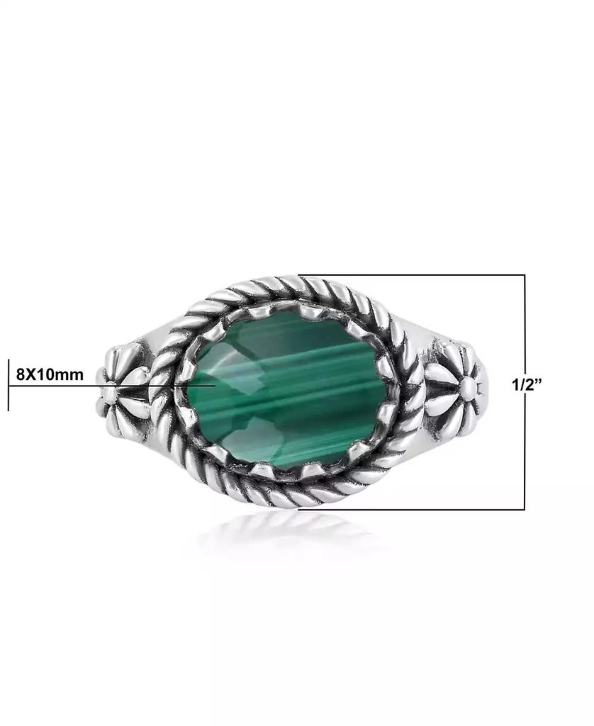 American West Jewelry Sterling Silver Malachite East West Ring 4