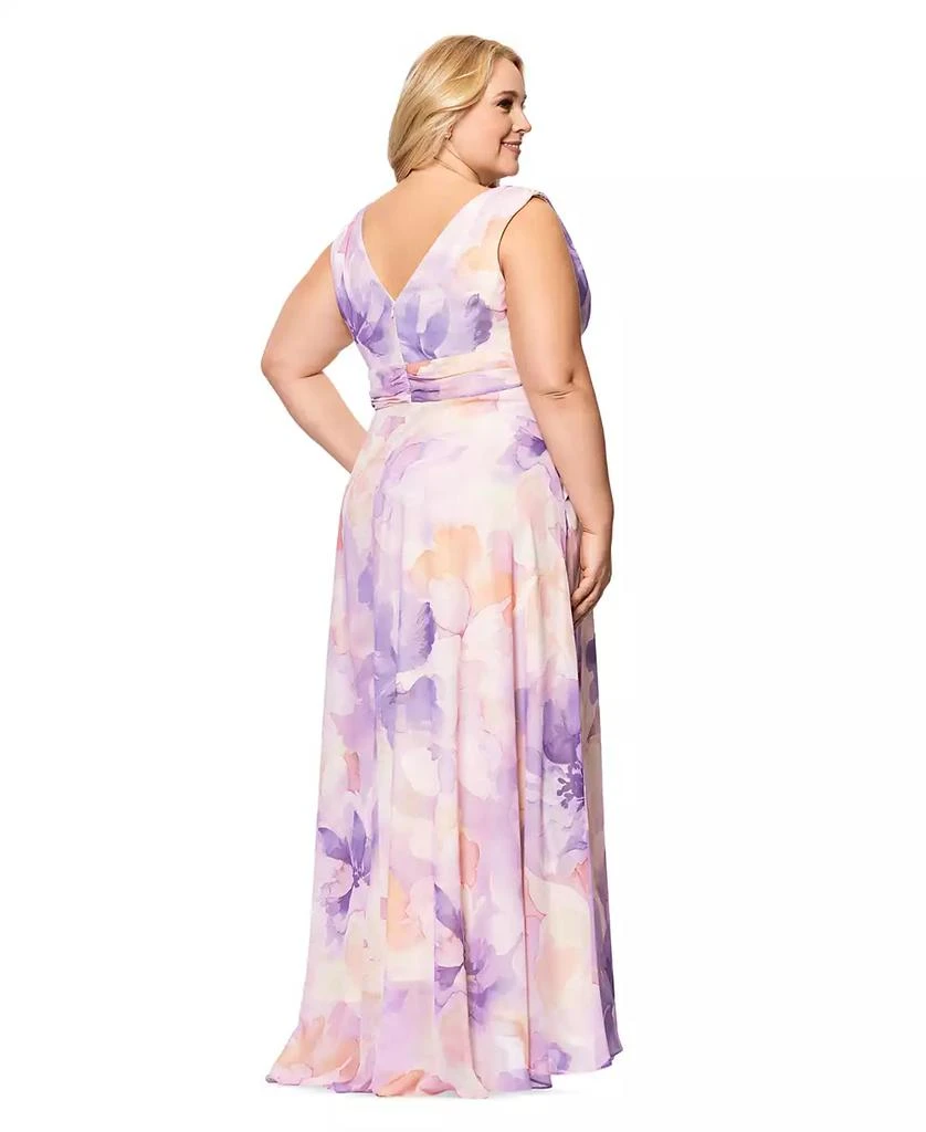 Betsy & Adam Plus Size Sleeveless V-Neck Floral Dress 4