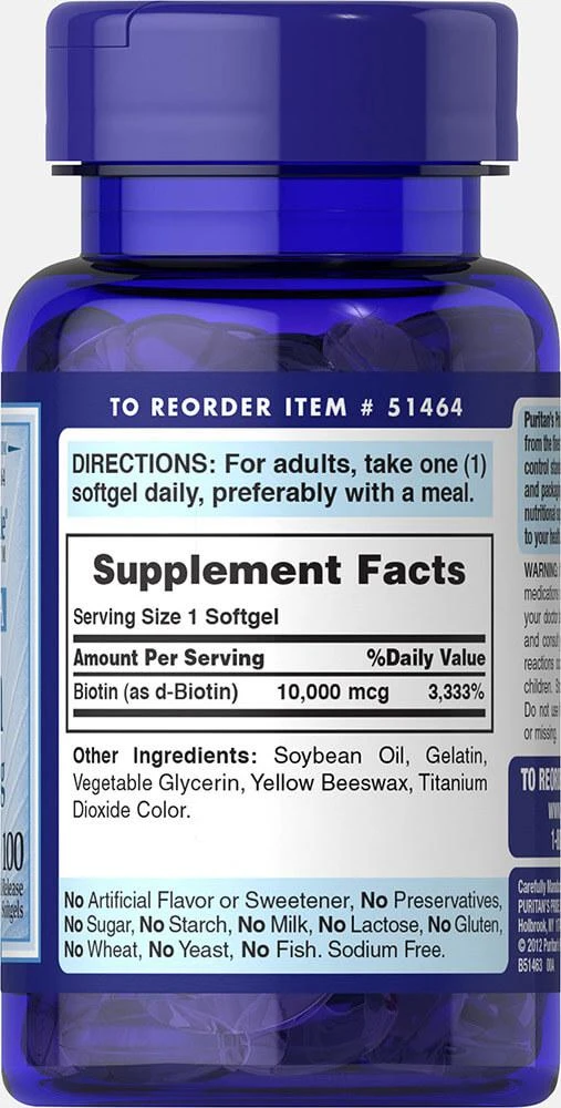 Puritan's Pride Biotin 10,000 mcg 3