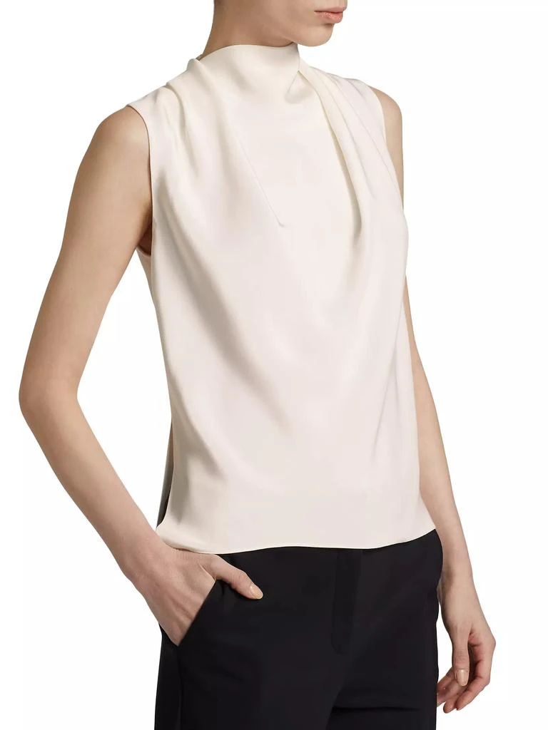 Adam Lippes Blythe High-Neck Silk Top 4