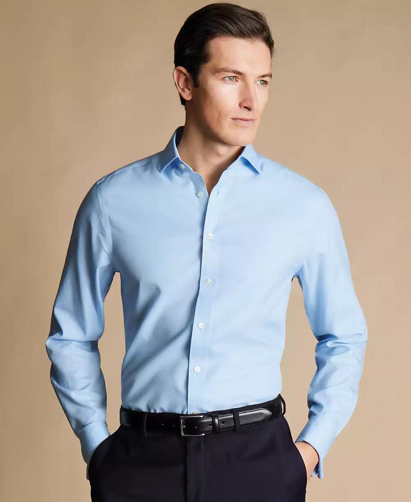 Charles Tyrwhitt Men's Slim-Fit Non-Iron Solid Twill Dress Shirt