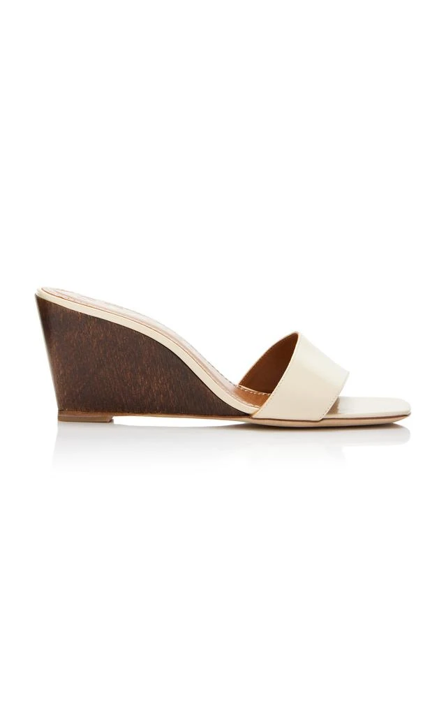 Staud STAUD - Billie Leather Wedge Sandals - White - IT 36 - Moda Operandi 1