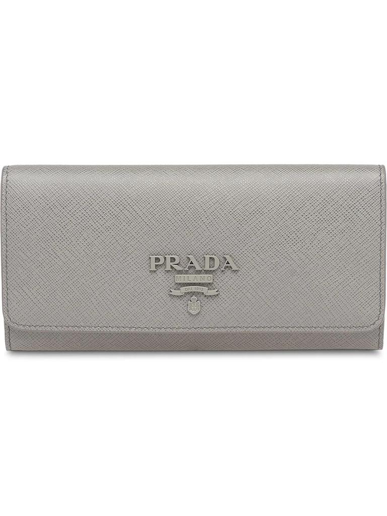 Prada Large Saffiano Leather Wallet - women -  -  - Grey