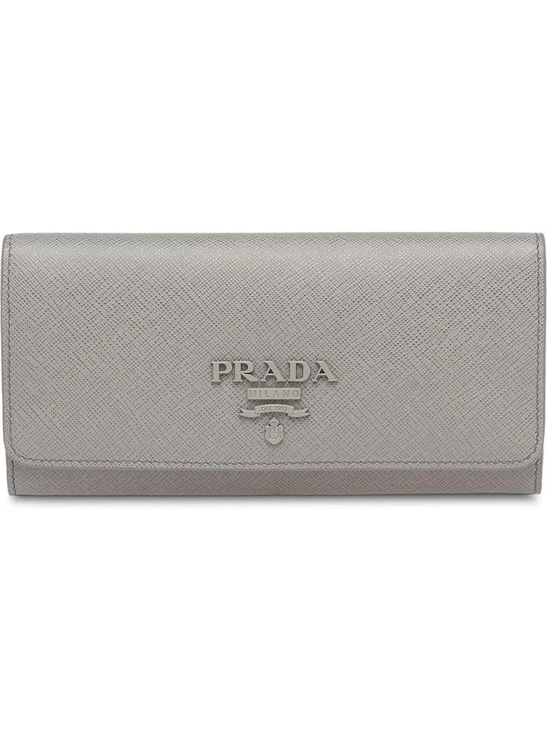 Prada Large Saffiano Leather Wallet - women -  -  - Grey 1