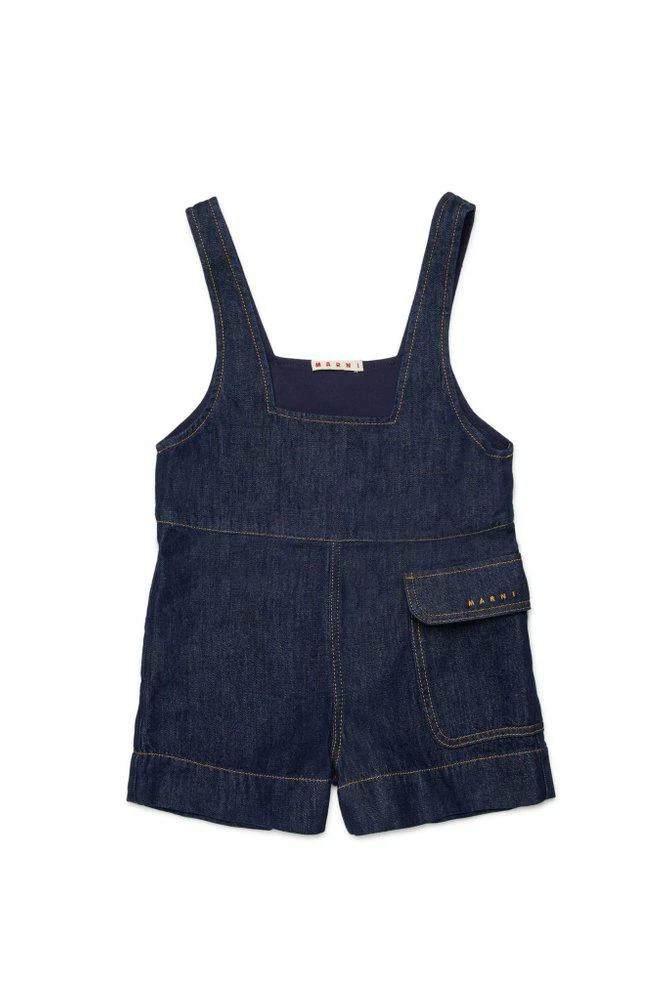 Marni Marni Kids Logo Embroidered Sleeveless Dungarees