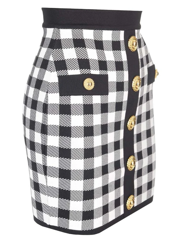 Balmain Balmain Fine-Knit Gingham Skirt 3