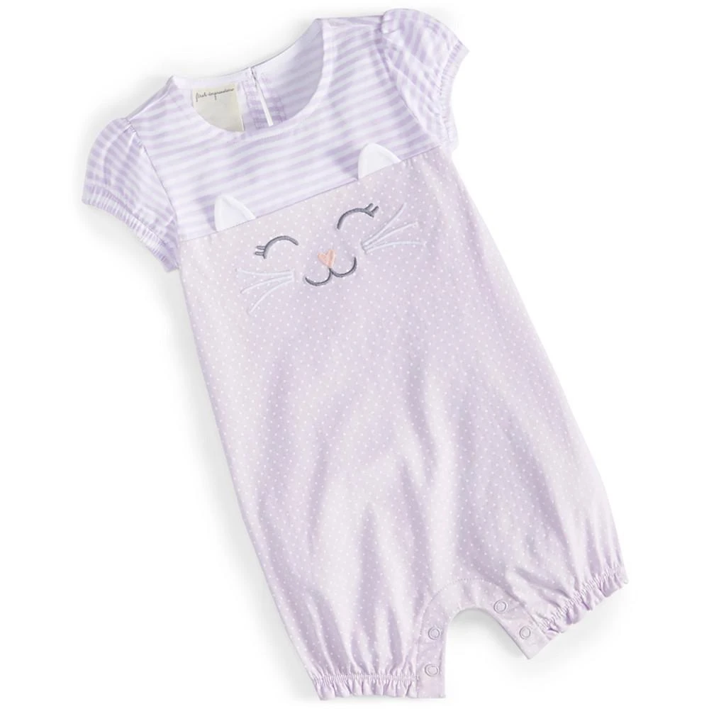 First Impressions Baby Meow Embroidered Cotton Sunsuit, Created for Macy's 1