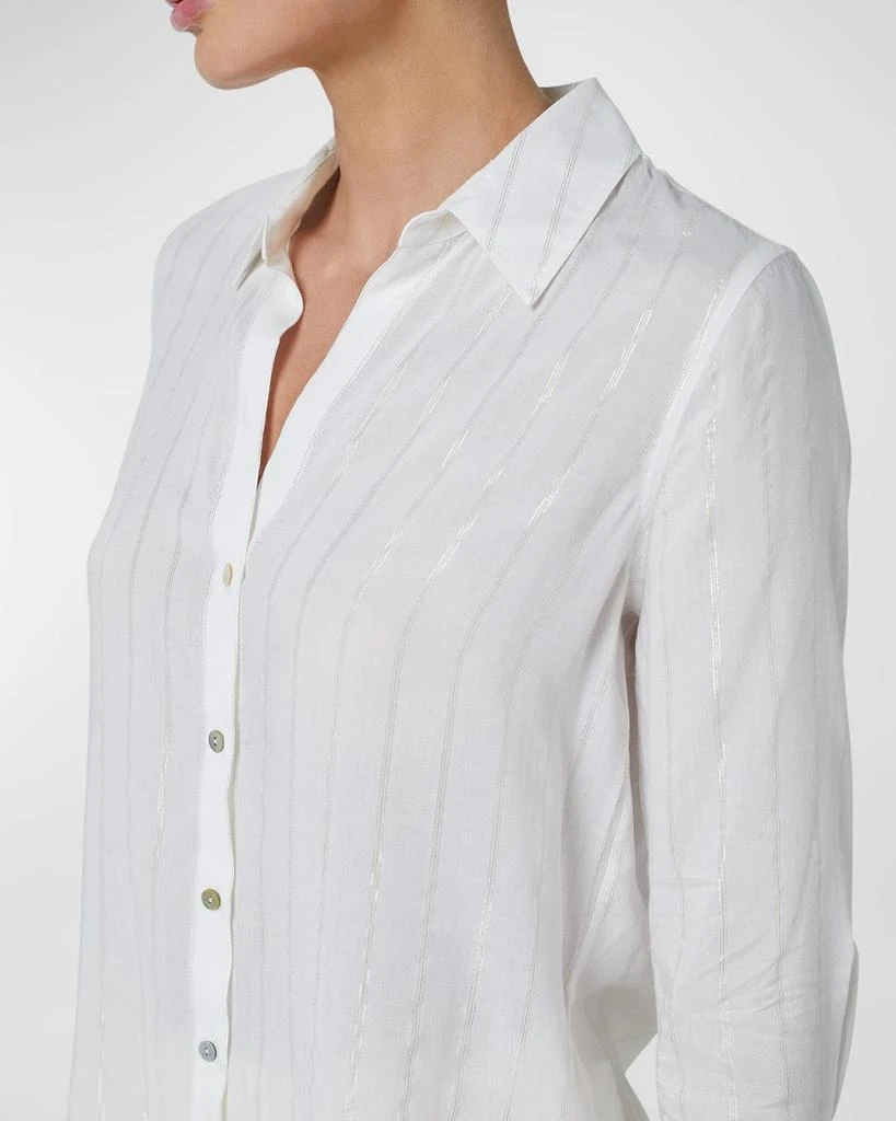 L'Agence Camille Metallic Stripe Blouse 5