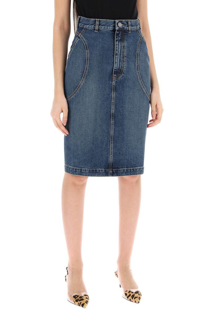 ALAIA denim midi skirt in seven