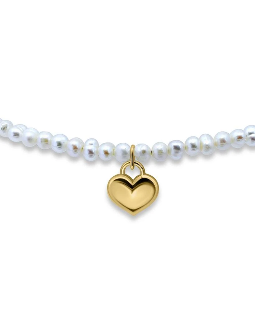 AQUA Gold Plate Cultured Freshwater Pearl Heart Drop Charm Bolo Bracelet - Exclusive 4