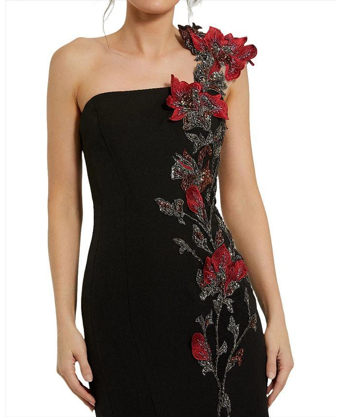 Mac Duggal One Shoulder 3D Floral Embroidery Mermaid Gown 2