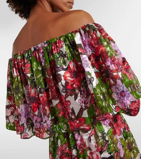 Costarellos Floria devoré silk-blend chiffon gown 6