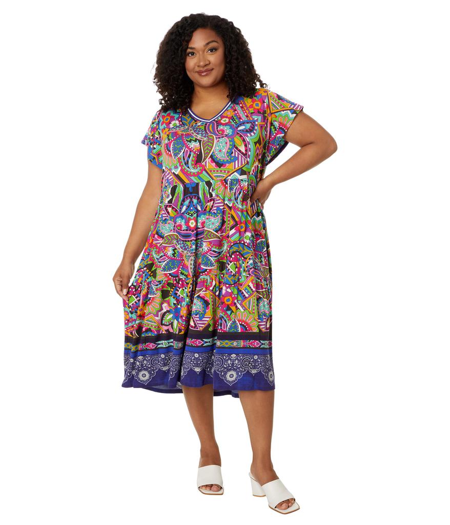 Johnny Was The Janie Favorite Tiered Tea Length Dress-Demarne