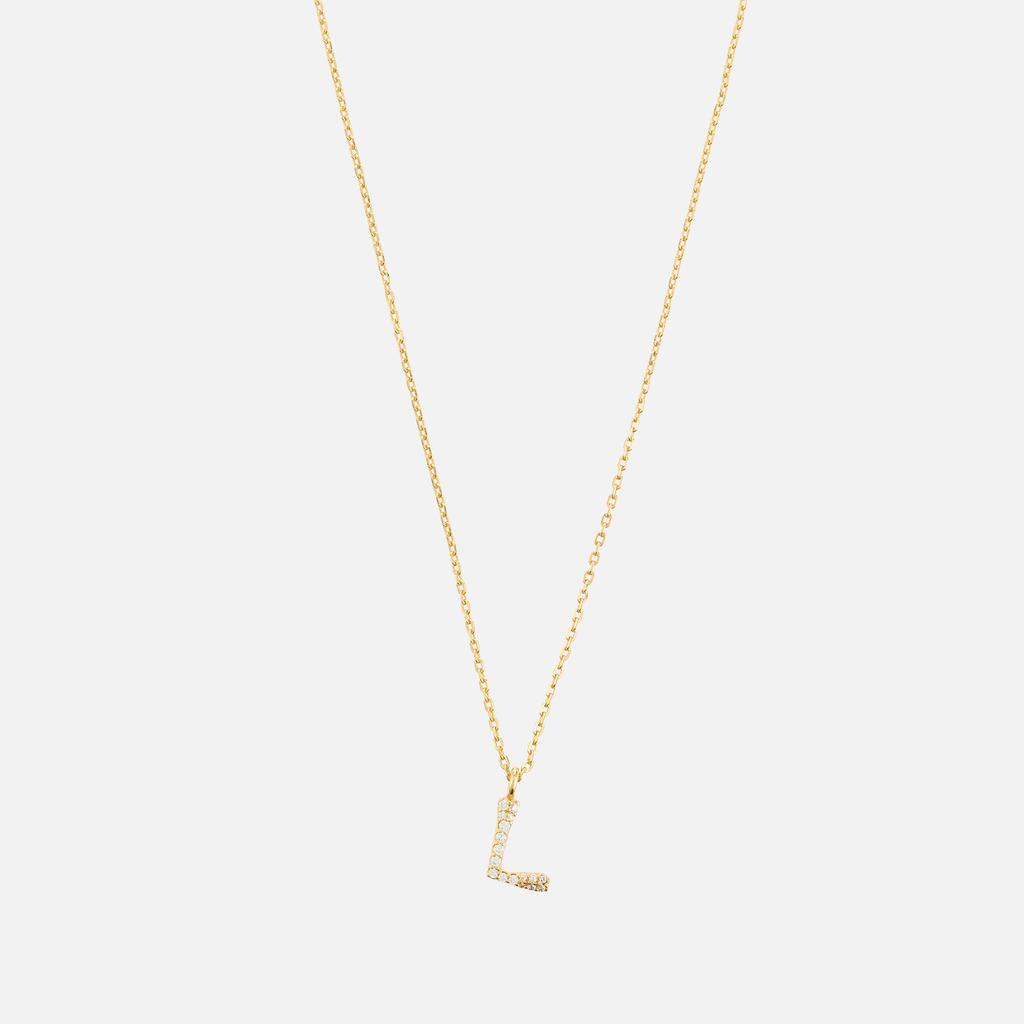 ASTRID & MIYU Astrid & Miyu Initial Pavé 18K Gold-Plated Necklace