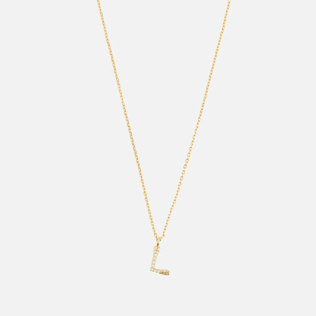 ASTRID & MIYU Initial Pavé 18K Gold-Plated Necklace 2